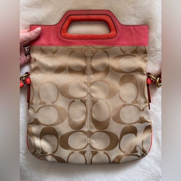 Coach Khaki/Coral Bonnie Crossbody Bag - Picture 3 of 5